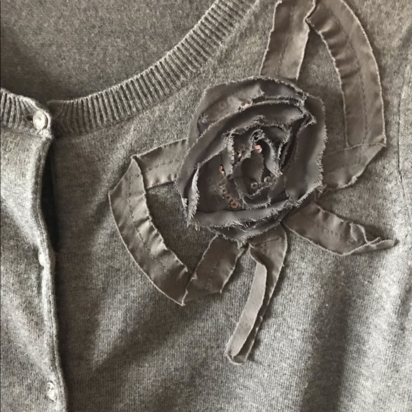 Express Grey Dress Crystal Button Cardigan M - Picture 4 of 6